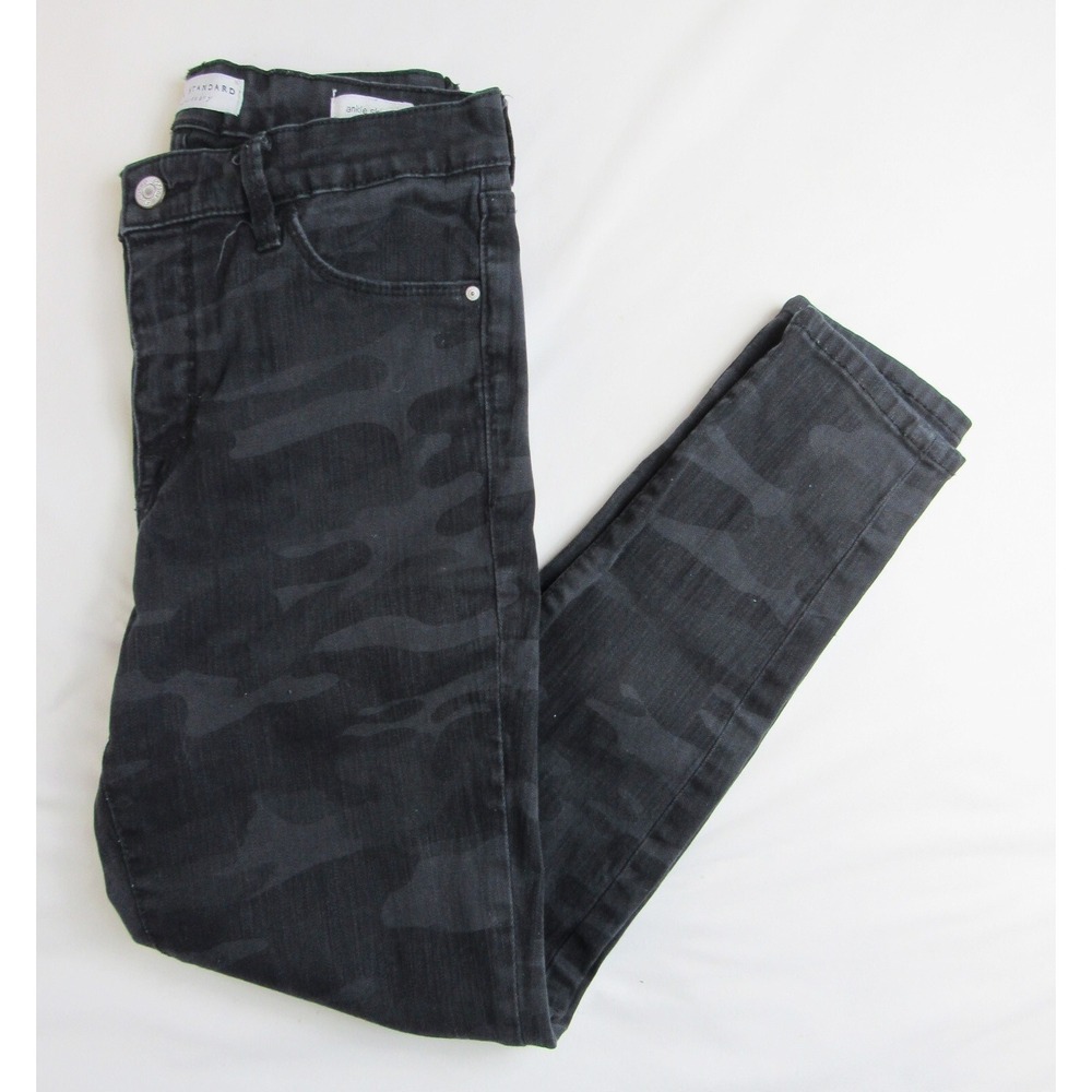 Social Standard by Sanctuary Jeans Black/Gray Camo Ankle Skinny Mid Rise Size 4